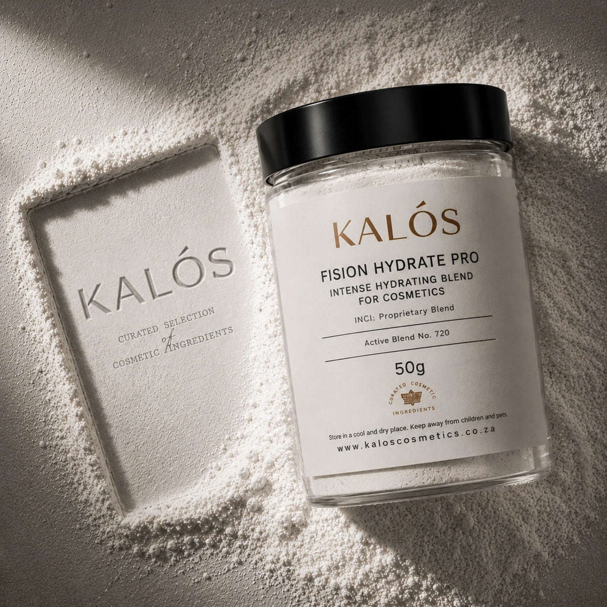 Kalos Fision Hydrate Pro jar on a textured surface